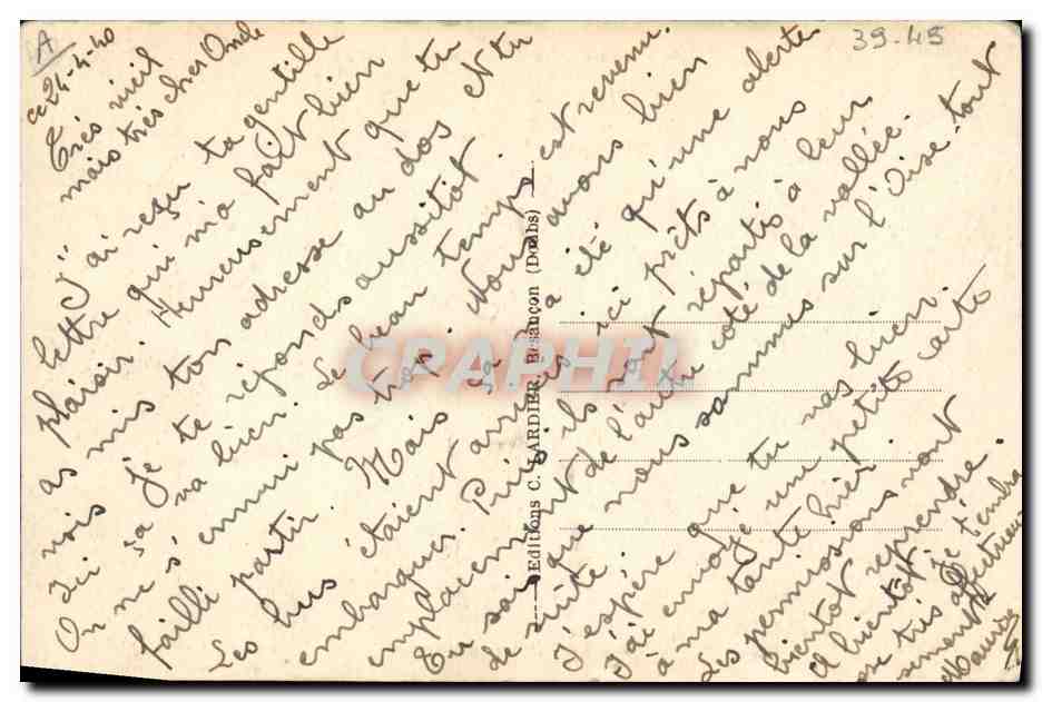 CPA La partie de belote au cantonnement Militaria  — Rückseite
