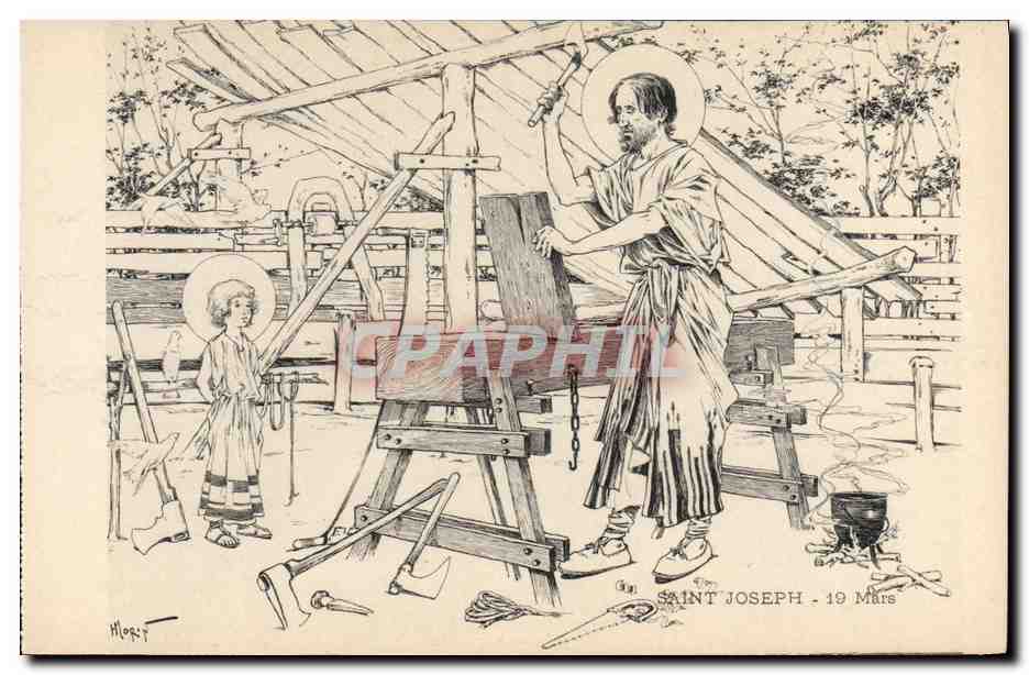 CPA Fantaisie Illustrateur Henry Morin Saint Joseph 19 Mars