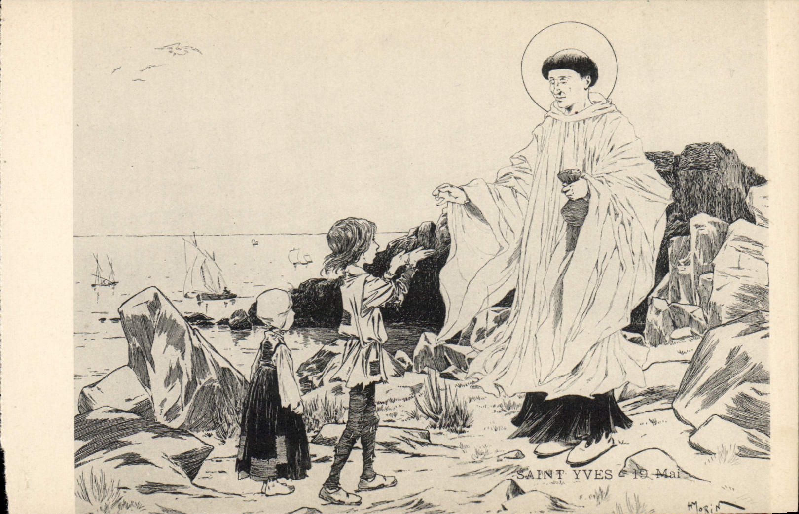 CPA Fantaisie Illustrateur Henry Morin Saint Yves 19 Mai