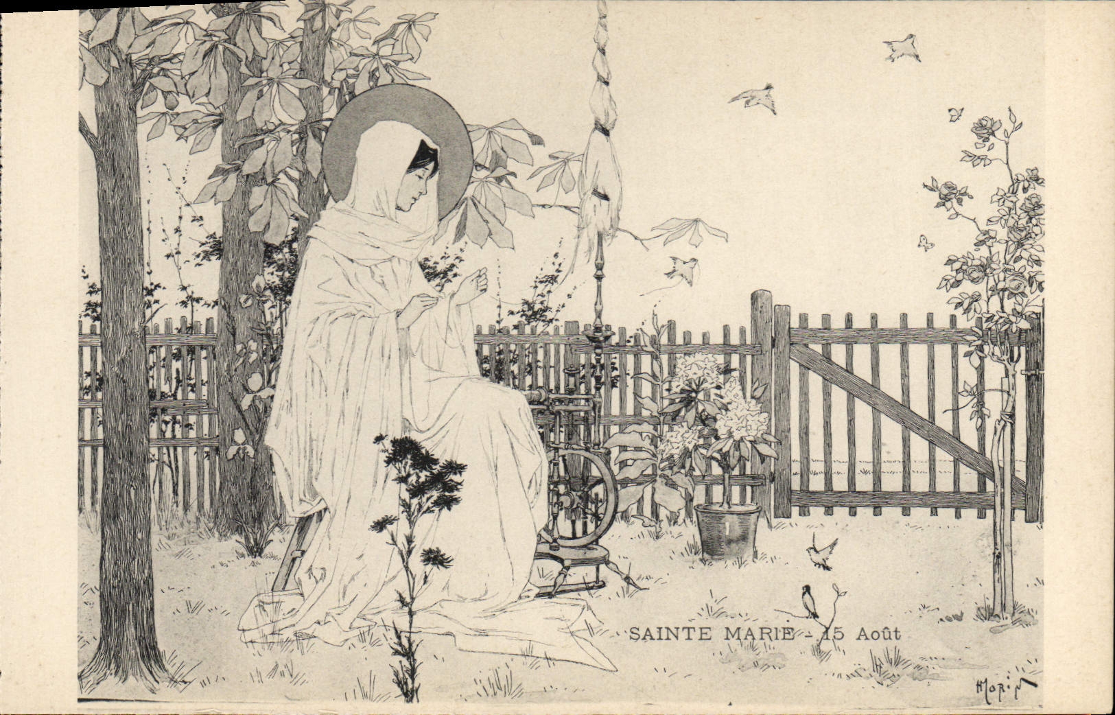 CPA Fantaisie Illustrateur Henry Morin Sainte Marie 15 Aout