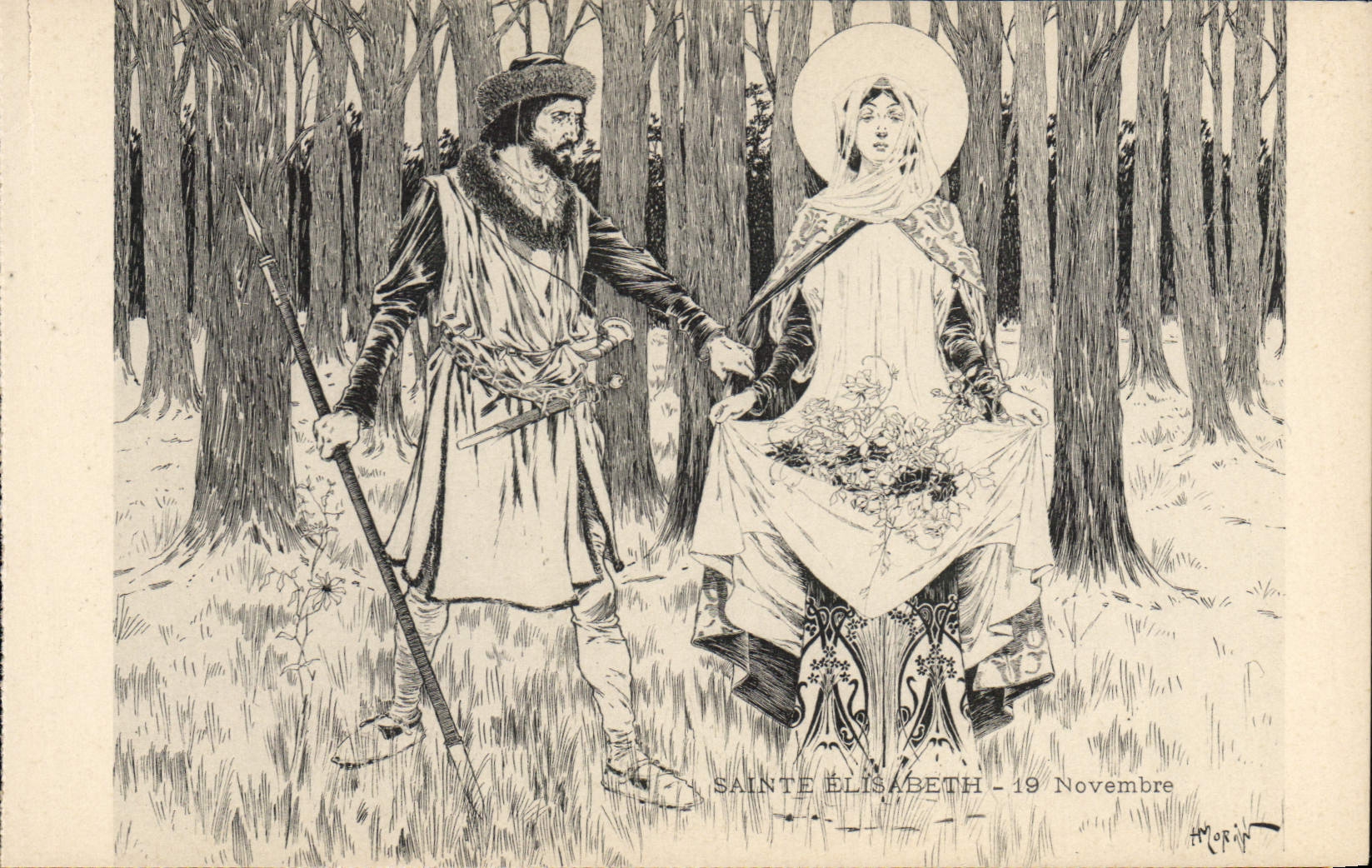 CPA Fantaisie Illustrateur Henry Morin Sainte Elisabeth 19 novembre