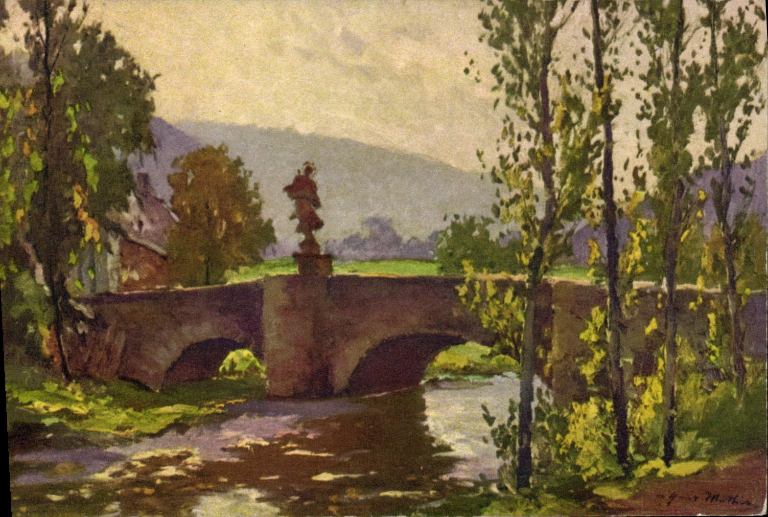 CPA Fantaisie Illustrateur Pont 