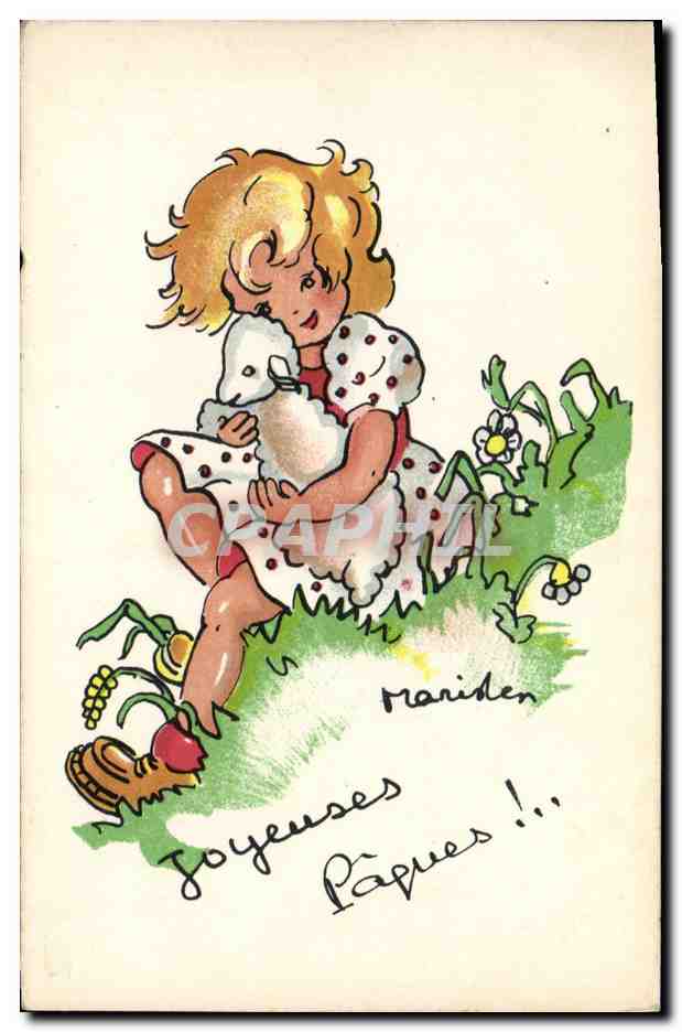 CPA Fantaisie Illustrateur Enfant Paques
