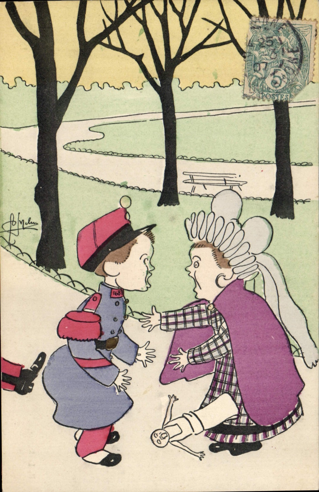 CPA Fantaisie Illustrateur Enfants Militaria