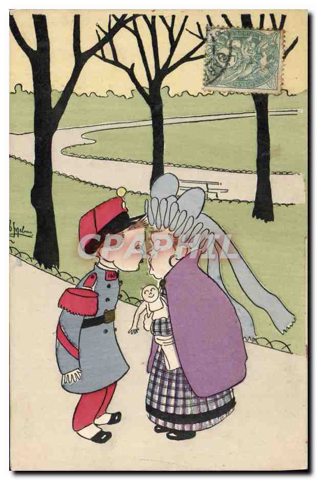 CPA Fantaisie Illustrateur Enfants Militaria