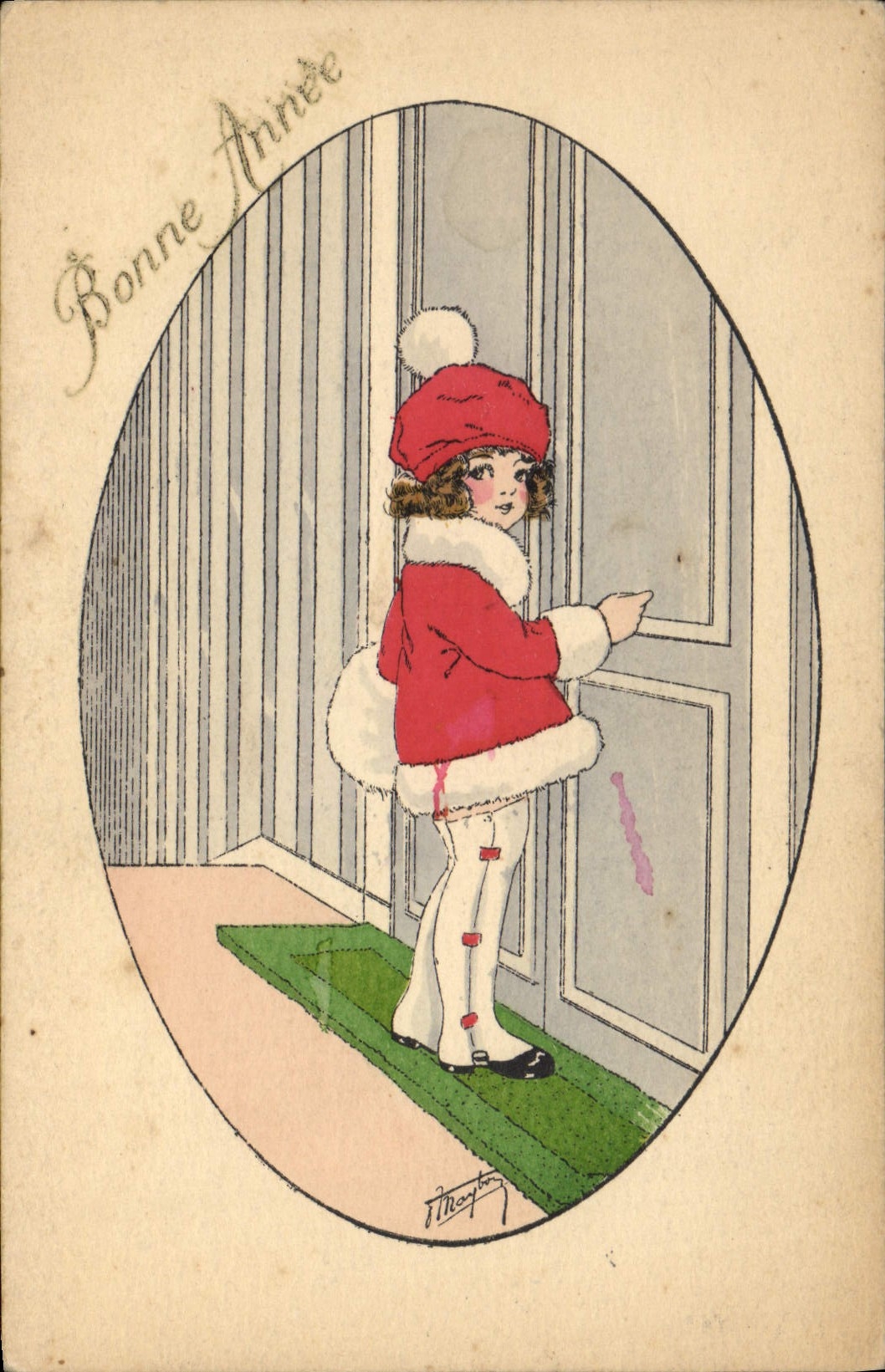 CPA Fantaisie Illustrateur Enfant Bonne annee 