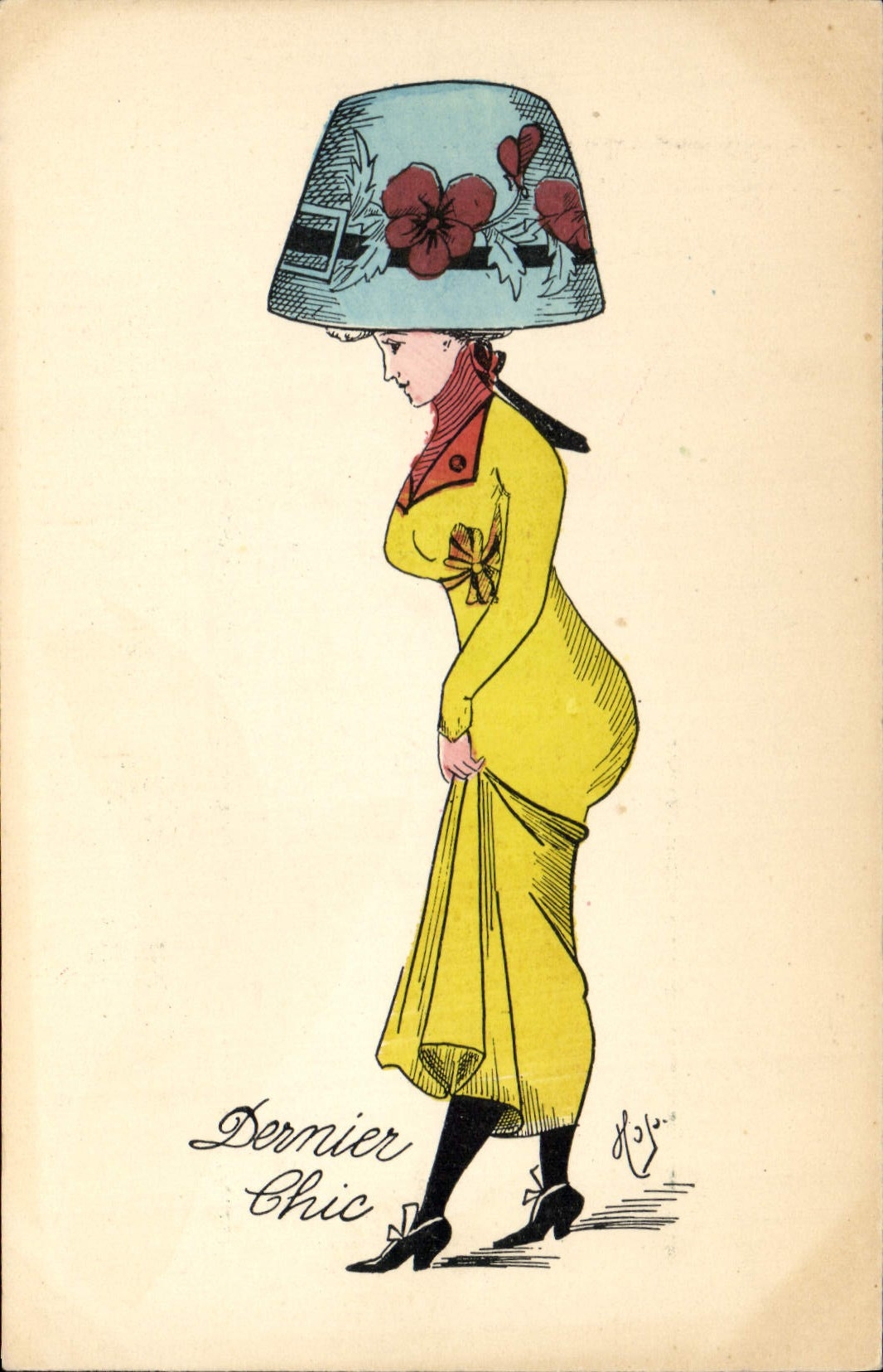 CPA Fantaisie Illustrateur Femme Dernier chic 