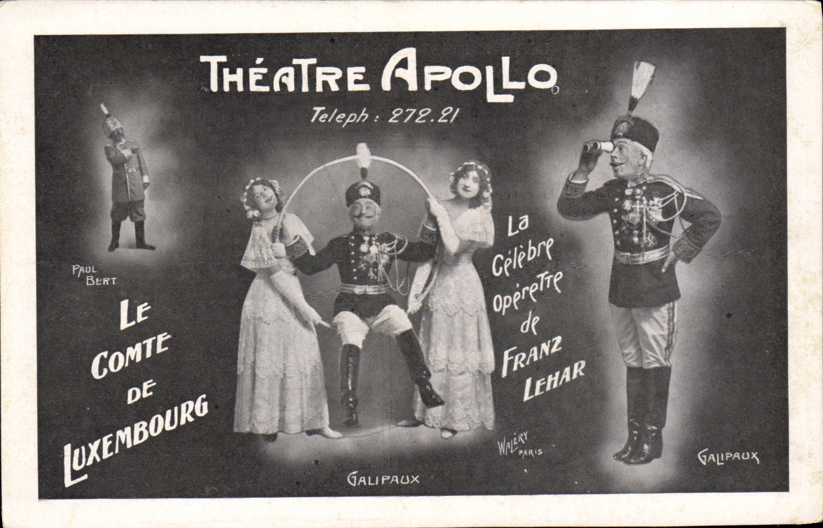 Le Comte de Luxembourg — opérette au Théâtre Apollo — éditeur Waléry Paris, n° 272.21