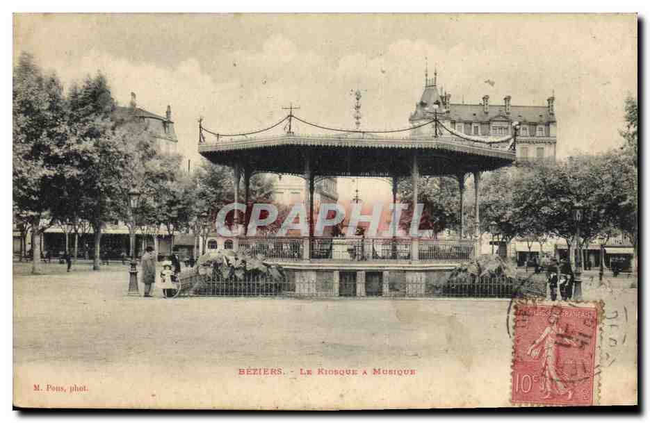 CPA Kiosque a musique Beziers