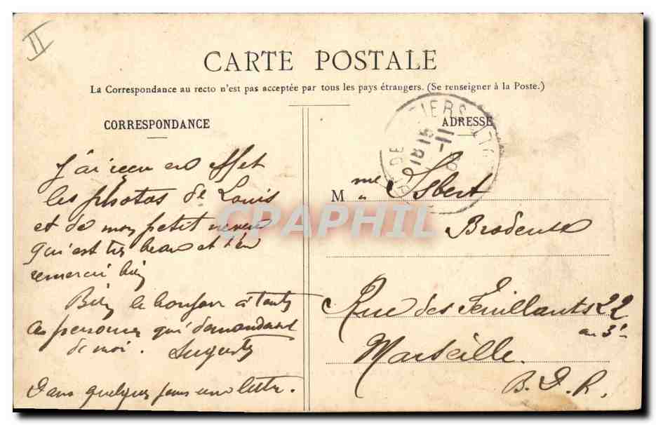 CPA Kiosque a musique Beziers — Rückseite