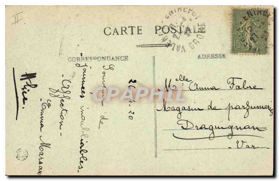 CPA Kiosque Place de l'Hotel de ville Romans — Verso