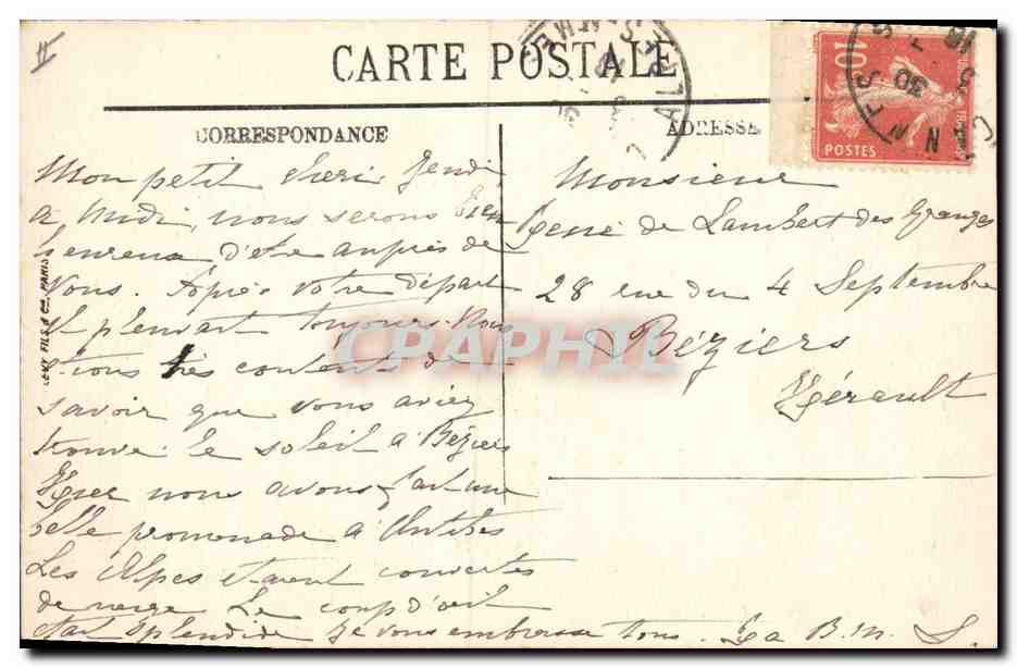 CPA Kiosque Cannes Le square Brougham — Verso