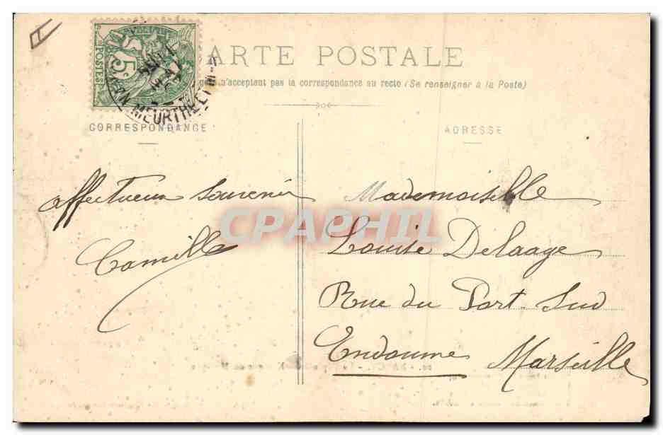 CPA Kiosque de musique La Pepiniere Nancy — Rückseite