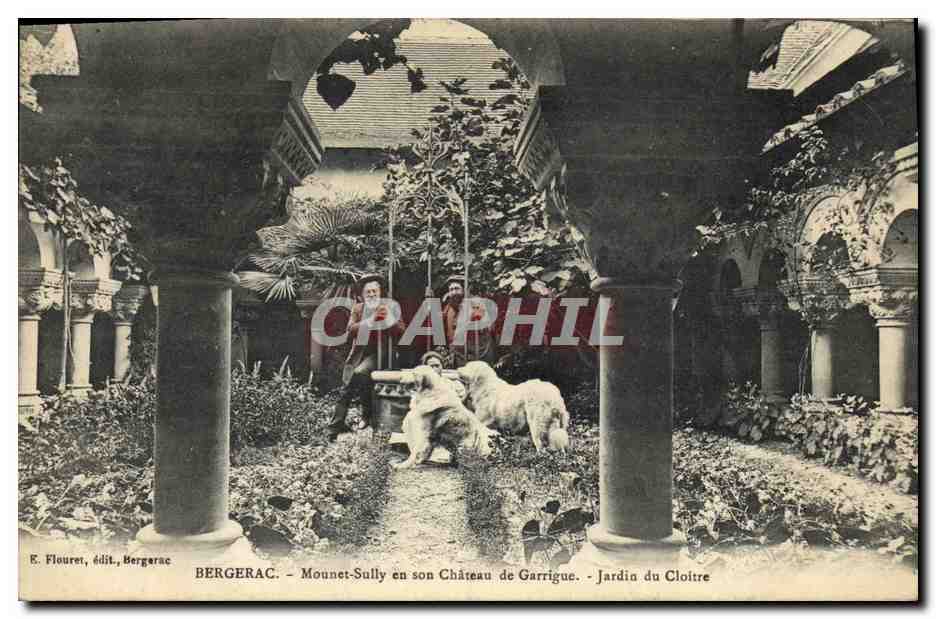 Bergerac — Moune-Sully en son Château de Garrigue — Jardin du Cloître — E. Flouret, édit., Bergerac