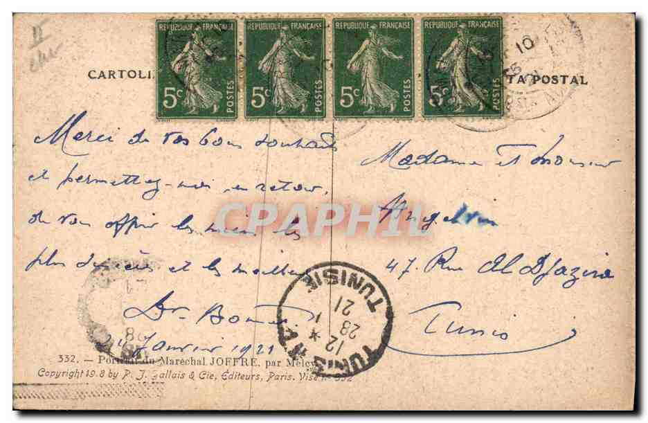 CPA Militaria Marechal Joffre  — Rückseite
