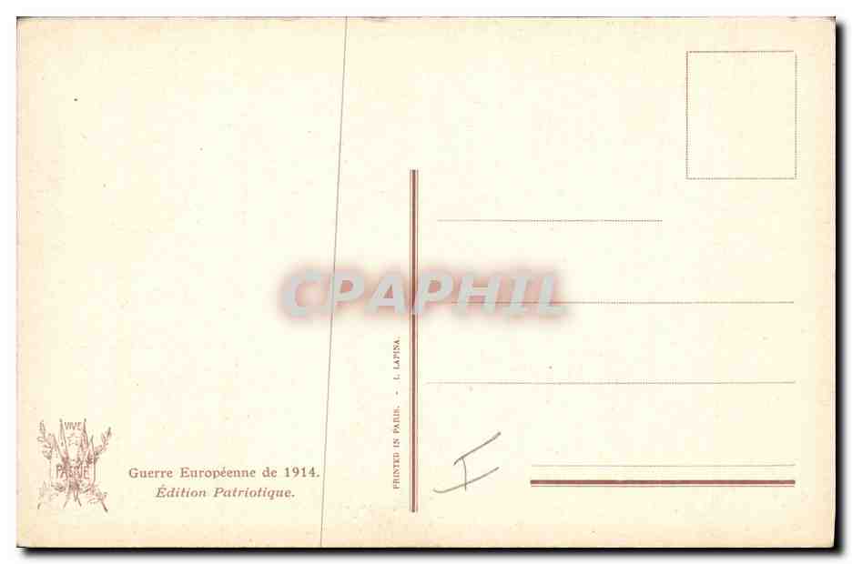 CPA Militaria Le President de la Republique s'entretient avec les generaux Joffre Castelanu Gourad  — Rückseite