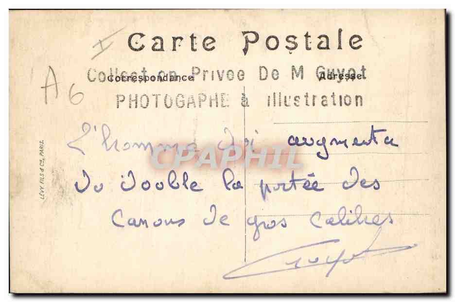 L'ingénieur Delamare-Maze — en uniforme militaire — Lévy Frères, Paris — Verso
