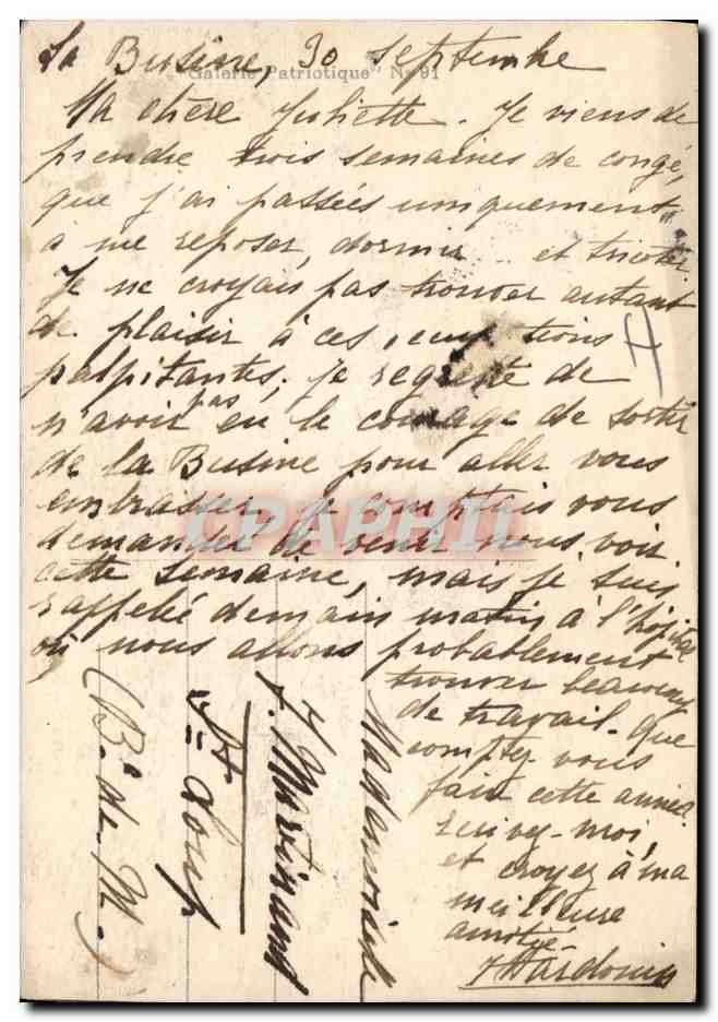 CPA Militaria Feld Marechal Sir John French  — Rückseite