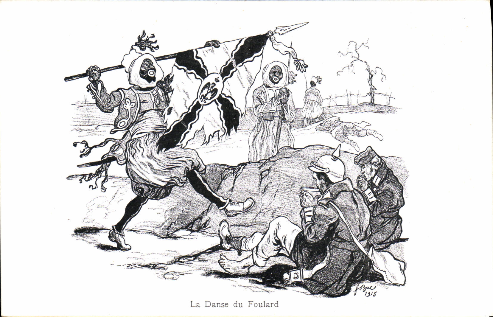 CPA Militaria La danse du foulard 