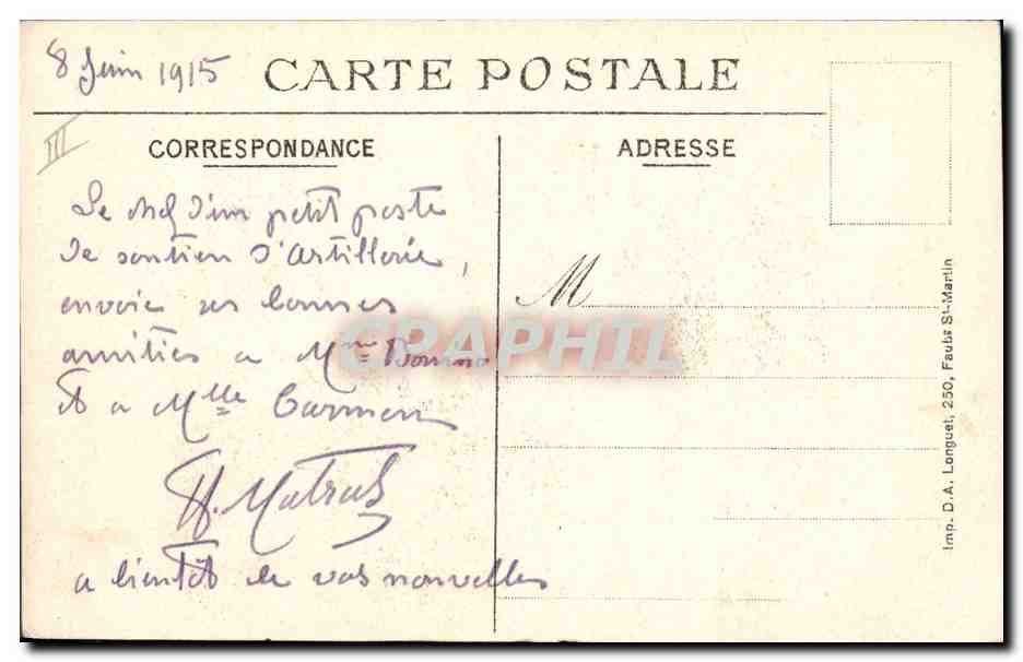 CPA Militaria Marianne On ne passe pas  — Verso