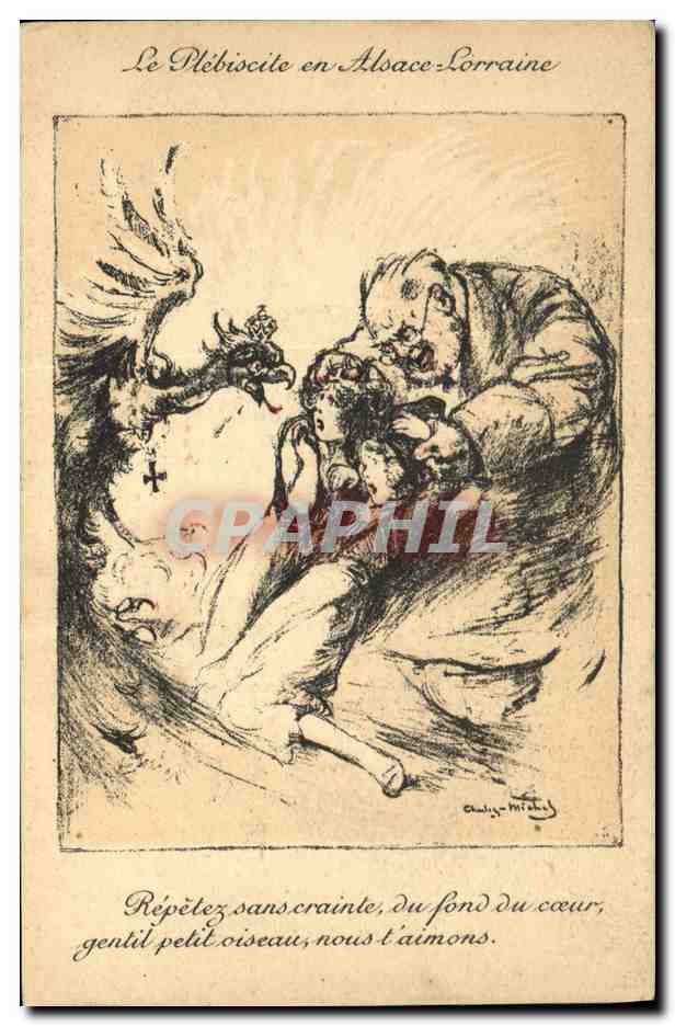 CPA Militaria Plebiscite en Alsace Lorraine Aigle 