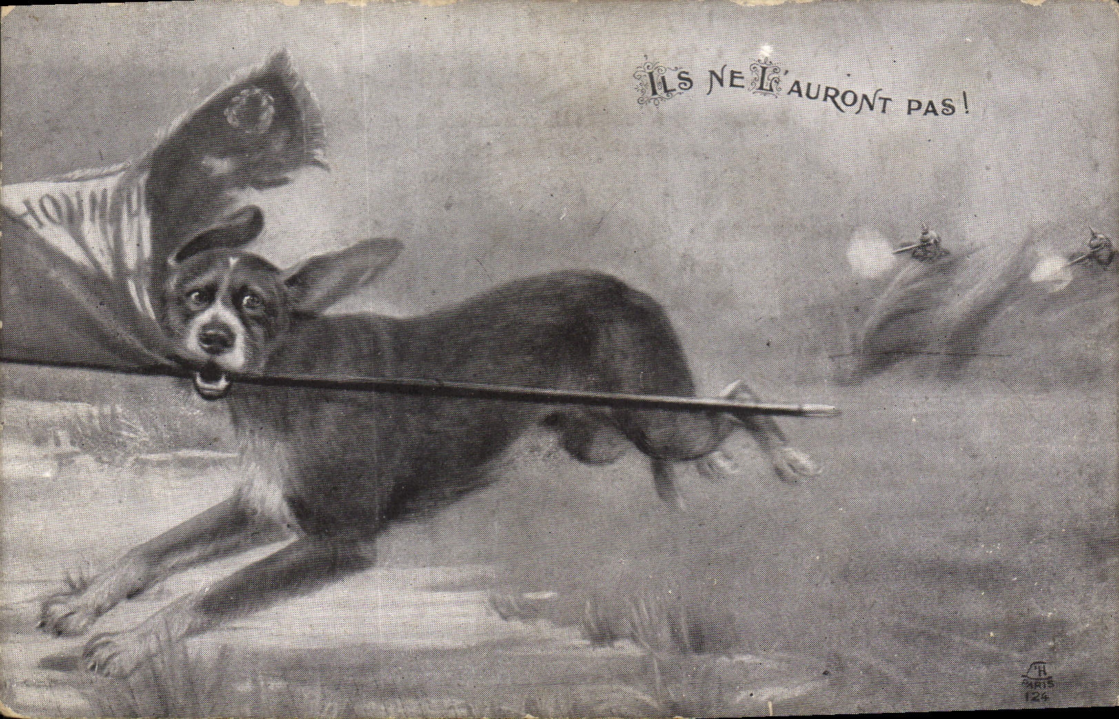 CPA Militaria Chien Ils ne l'auront pas ! 