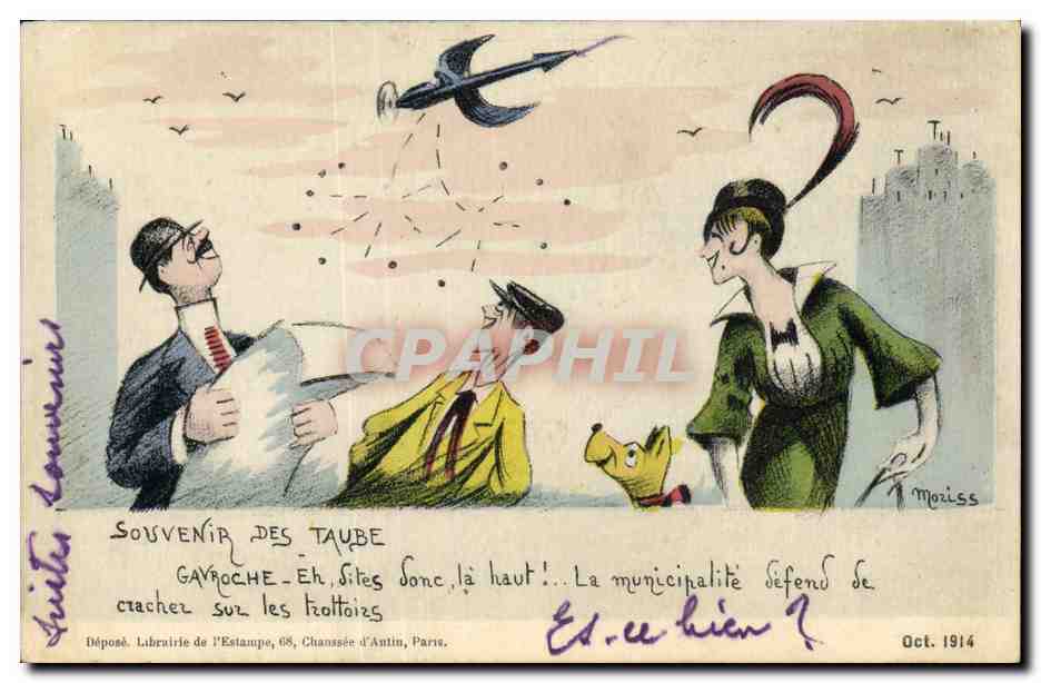 CPA Militaria Souvenir des Taube Gavroche 