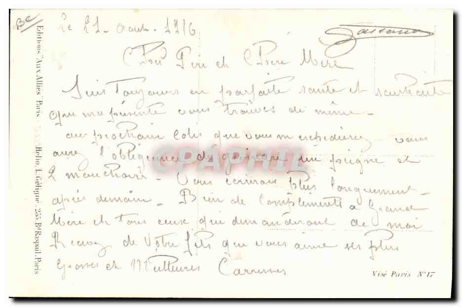 CPA Militaria Turquie Turkey  — Verso