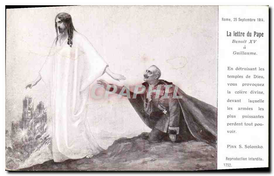 CPA Militaria La Lettre du Pape Benoit XV a Guillaume 