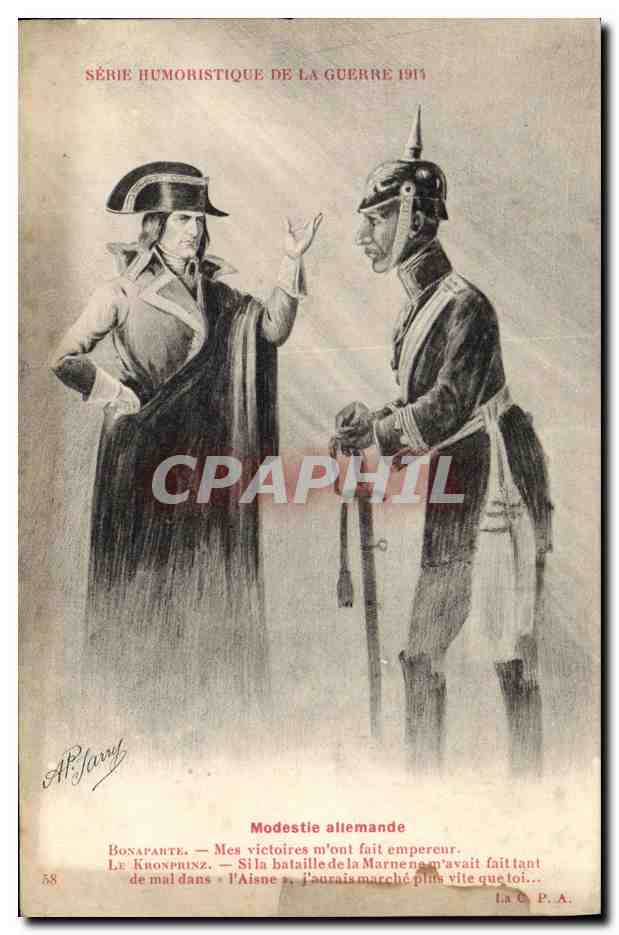 CPA Militaria Modestie allemande Napoleon 