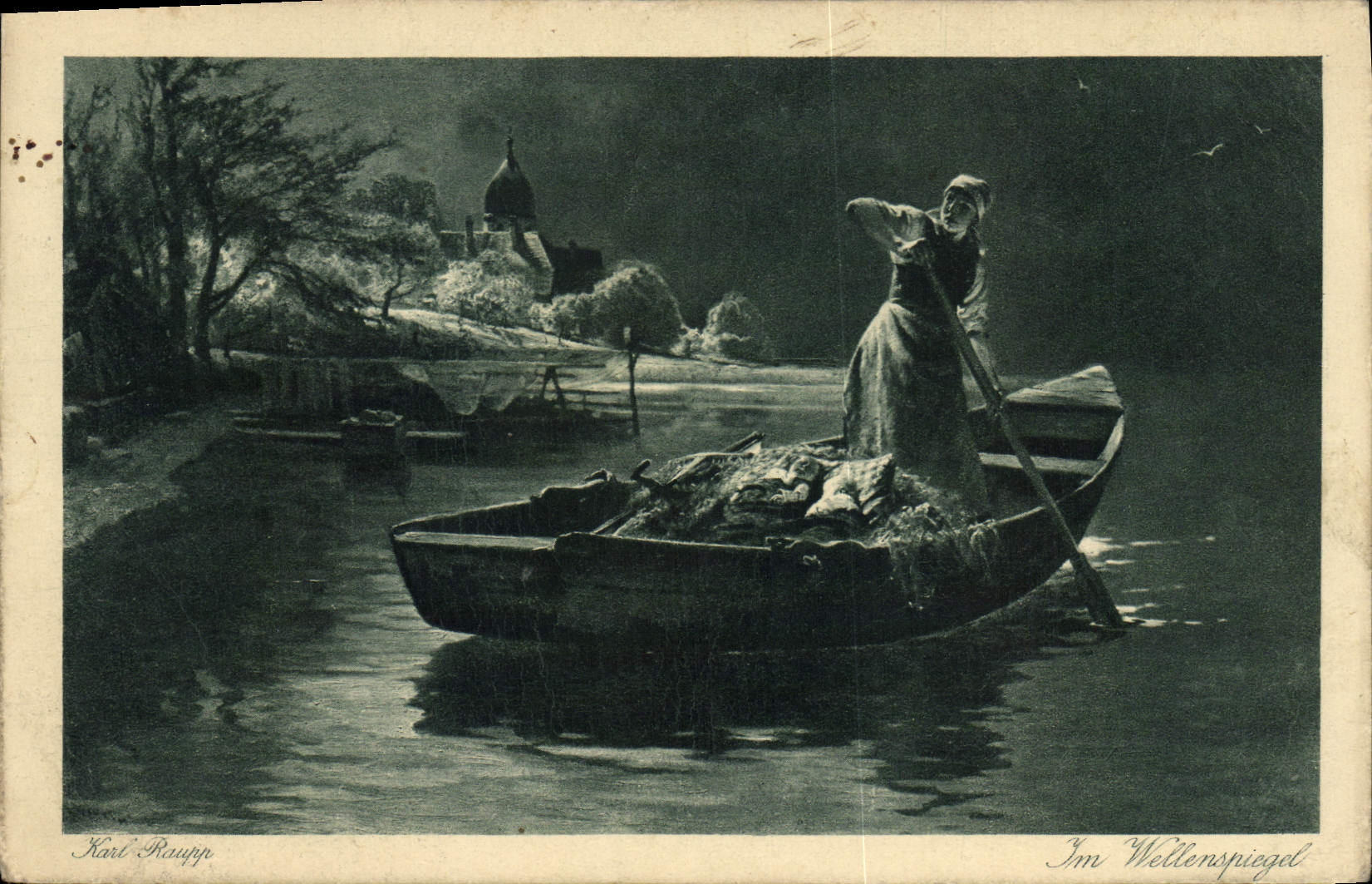 CPA Femme en barque 