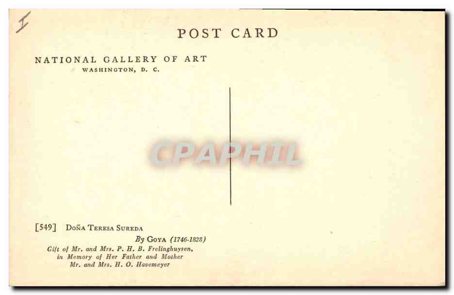CPA Dona Teresa Sureda Goya  — Verso