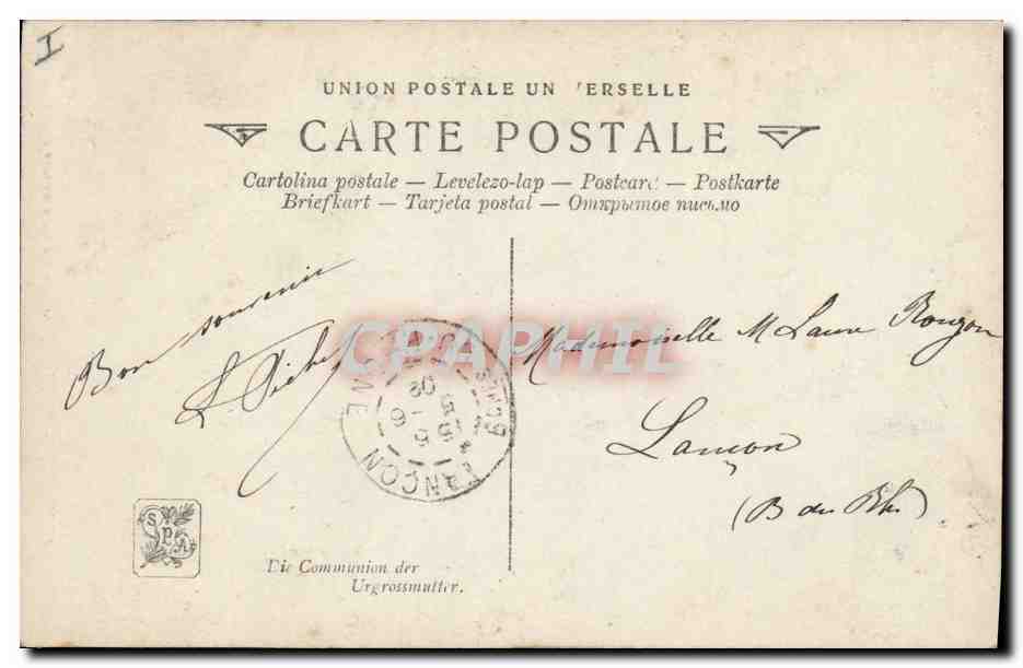 CPA Salon de 1909 Motte La communion de l'aieul  — Verso