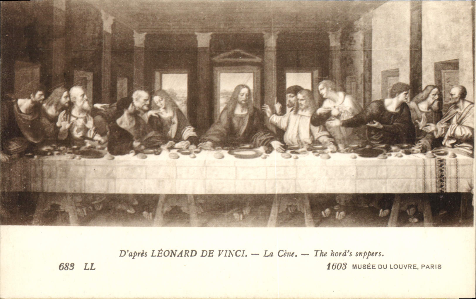 CPA Leonard de Vinci La Cene Paris Musee du Louvre 