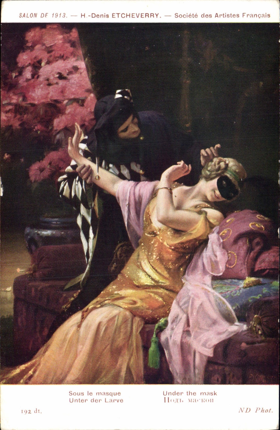 CPA Denis Etcheverry Salon 1913 Sous le masque 
