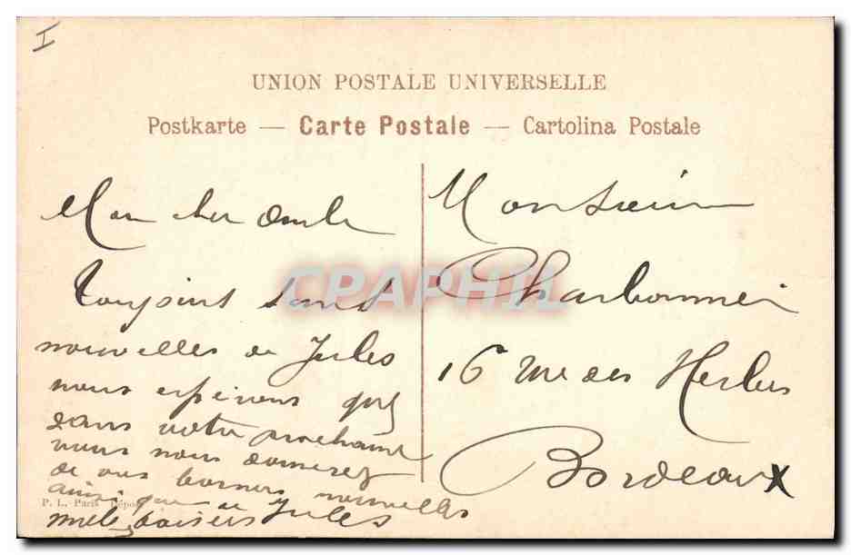 CPA Greuze Etude de jeune fille  — Verso