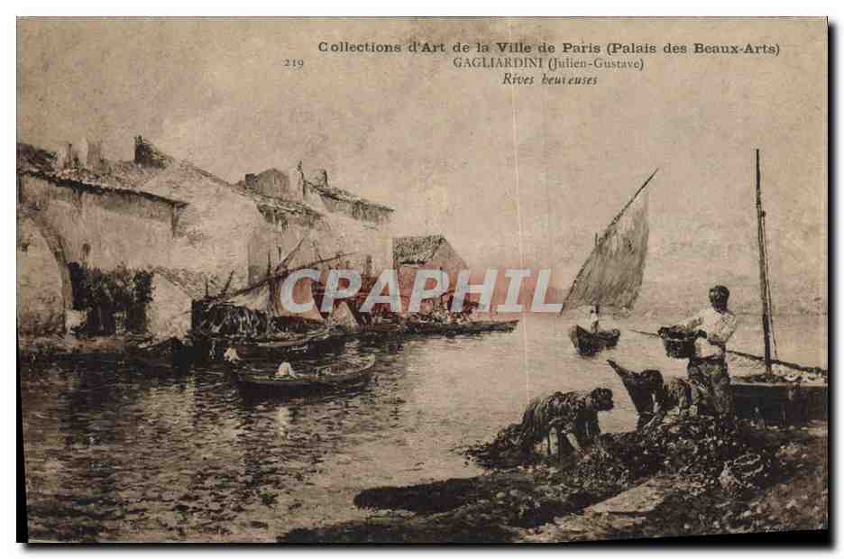 CPA Paris Palais des Beaux Arts Gagliardini Rives heureuses 