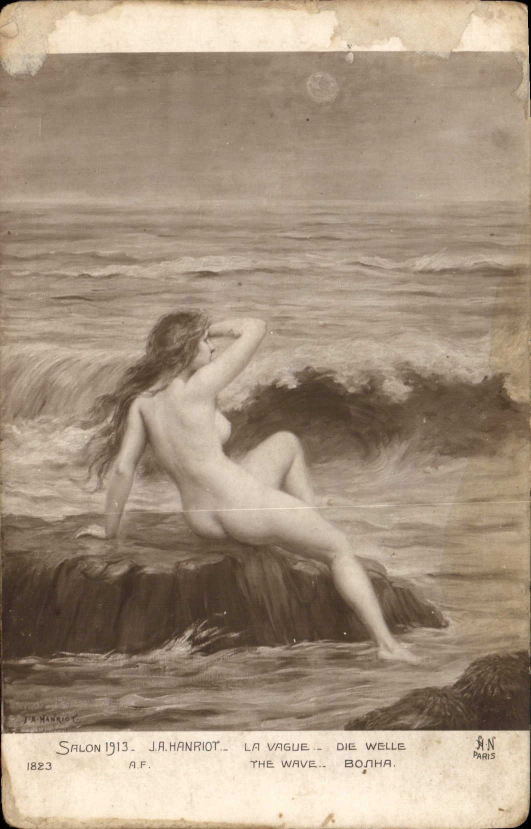 CPA Erotique Salon 1913 Hanriot La vague 