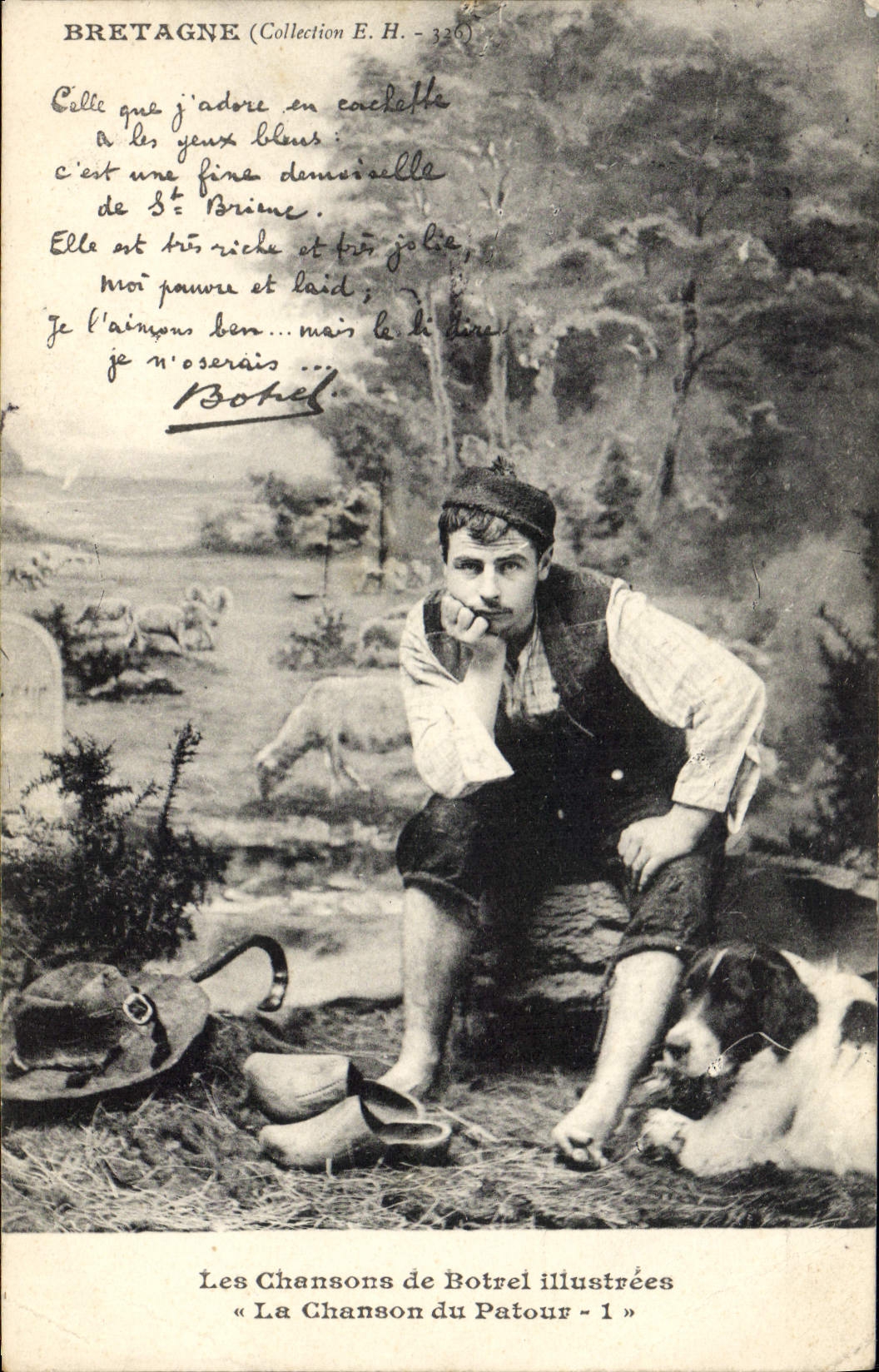 CPA Folklore Botrel Bretagne Les chansons de Botrel illustrees La chansons du patour Chien 