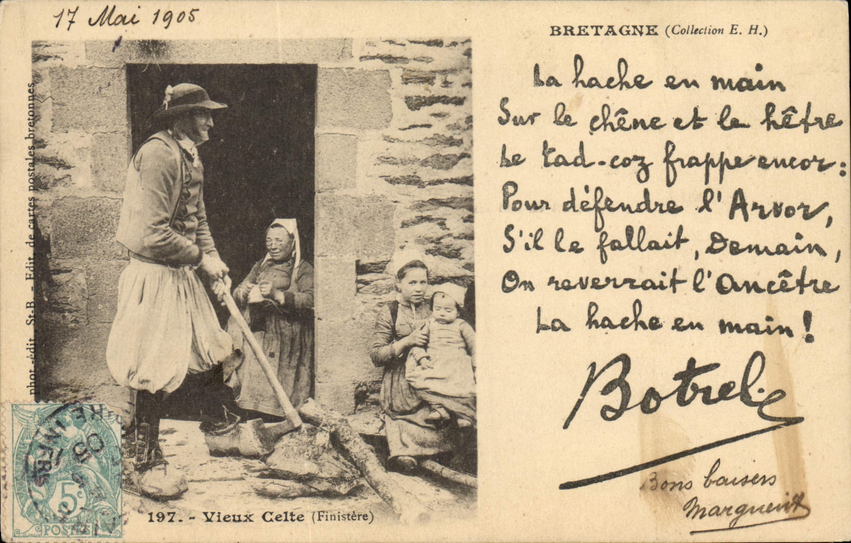 CPA Folklore Botrel Bretagne Vieux Celte Finistere 