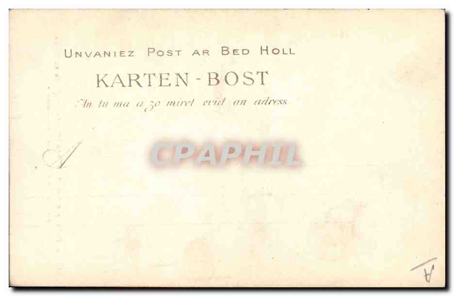 CPA Folklore Theodore Botrel dans le role du pilote de sa piece populaire La voix du lit clos  — Verso