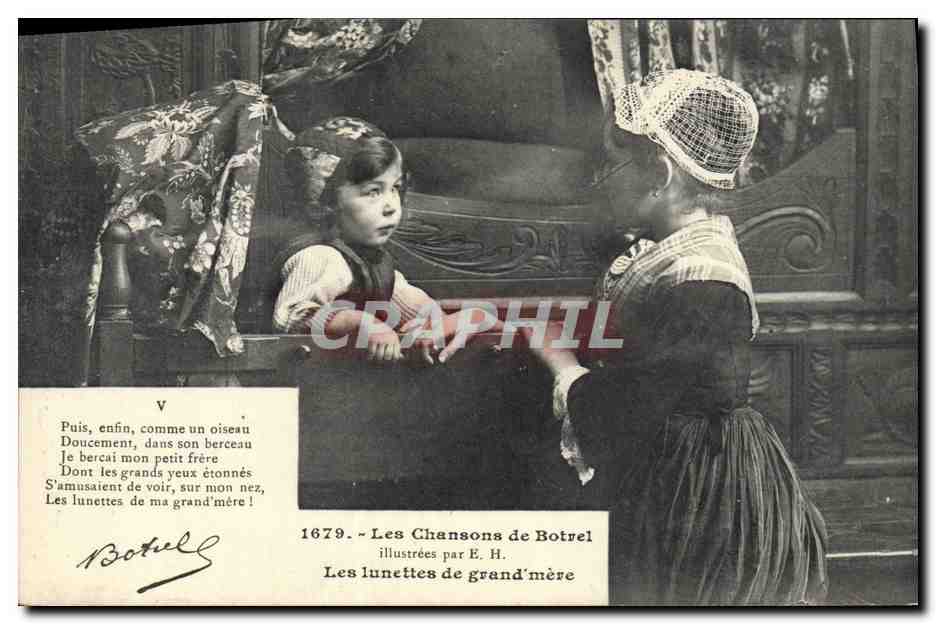 CPA Folklore Botrel Les chansons de Botrel illustrees Les lunettes de grand mere 