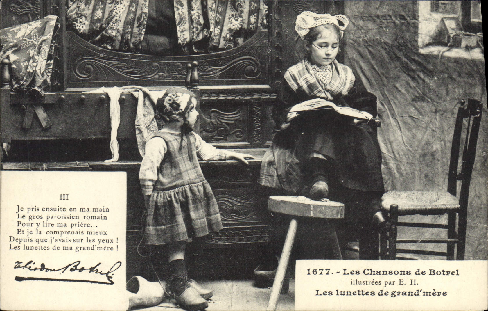 CPA Folklore Botrel Les chansons de Botrel illustrees Les lunettes de grand mere 