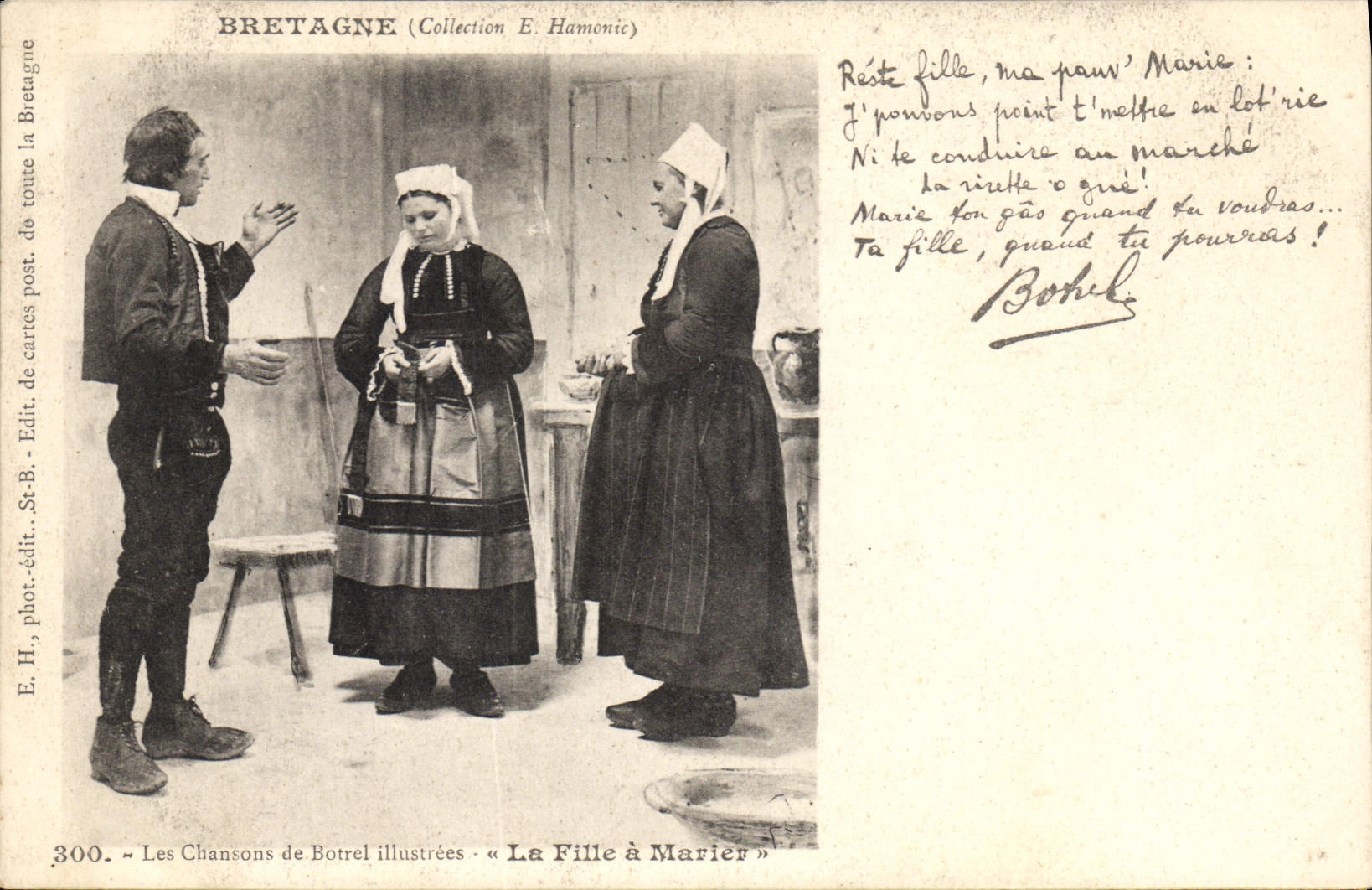 CPA Folklore Botrel Bretagne Les chansons de Botrel illustrees La fille a marier 