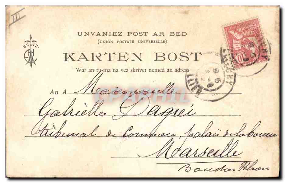 CPA Folklore Botrel A SM l'Empereur de Russie Bruyere bretonne Russia  — Verso