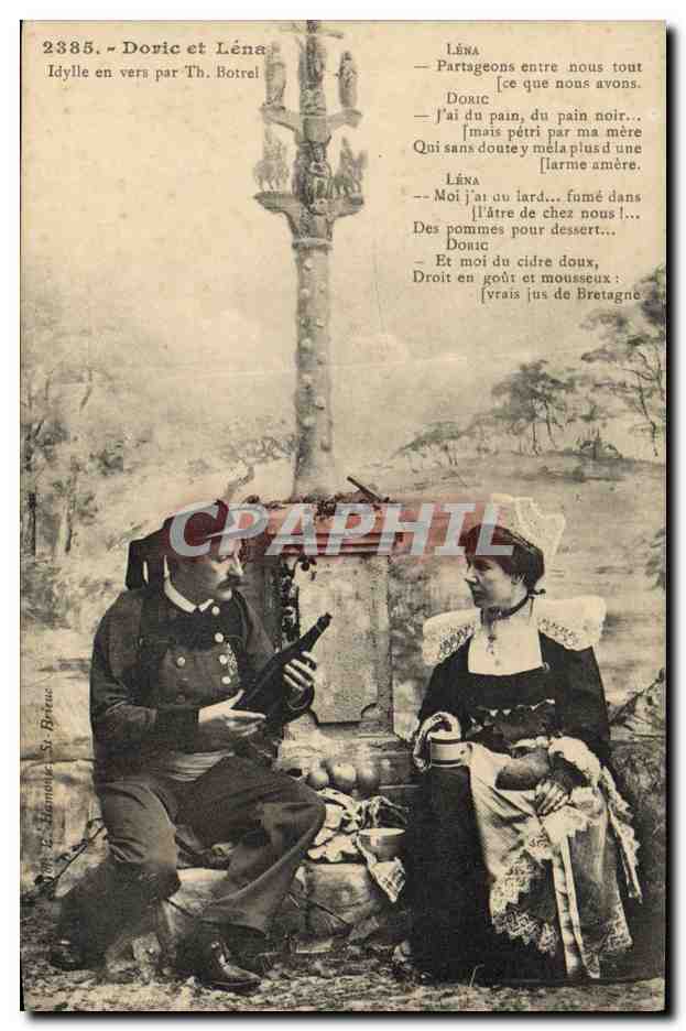 CPA Folklore Botrel Doric et Lena Idylle en vers 