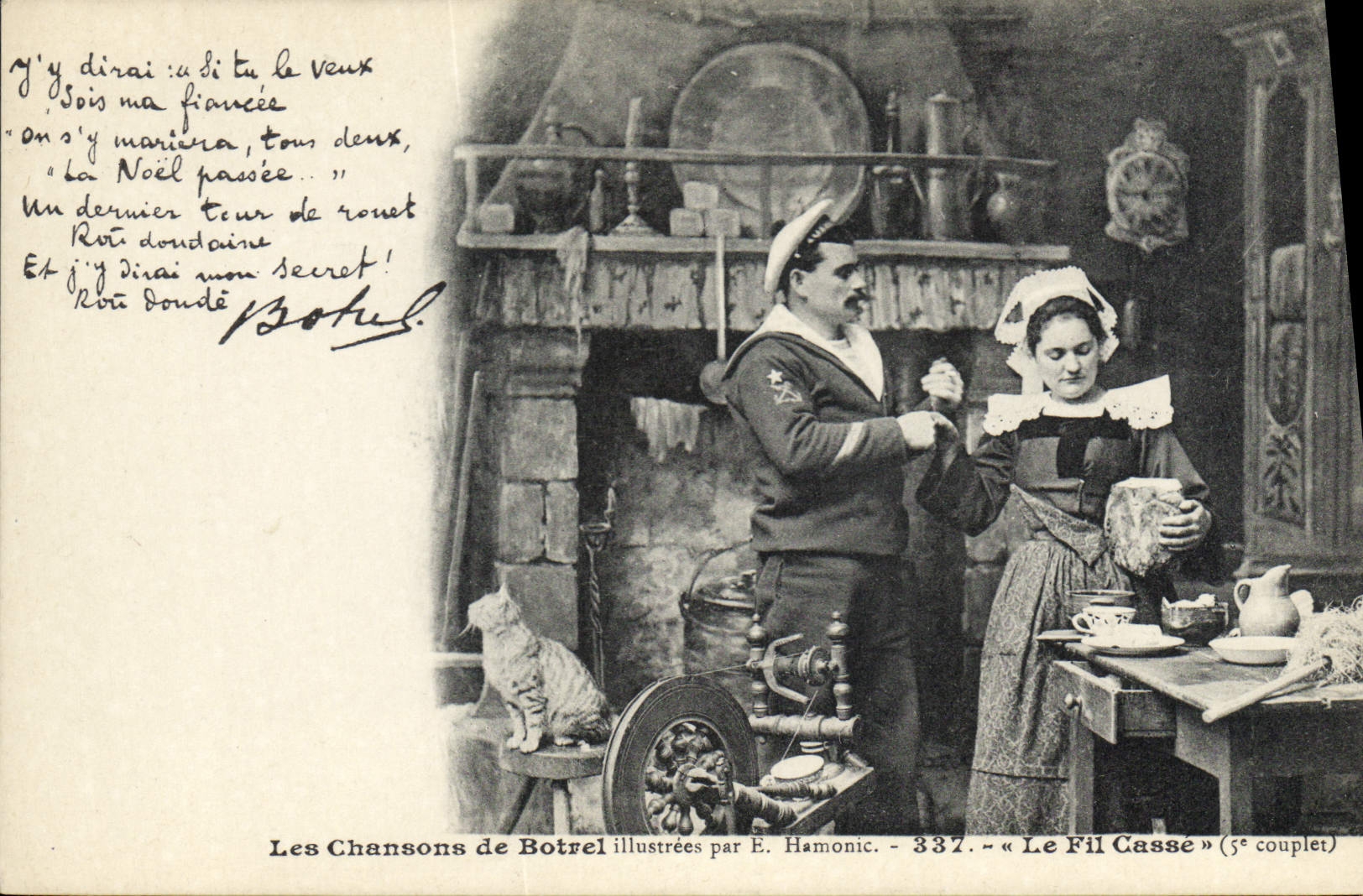 CPA Folklore Botrel Les chansons de Botrel illustrees Le fil casse Marin 