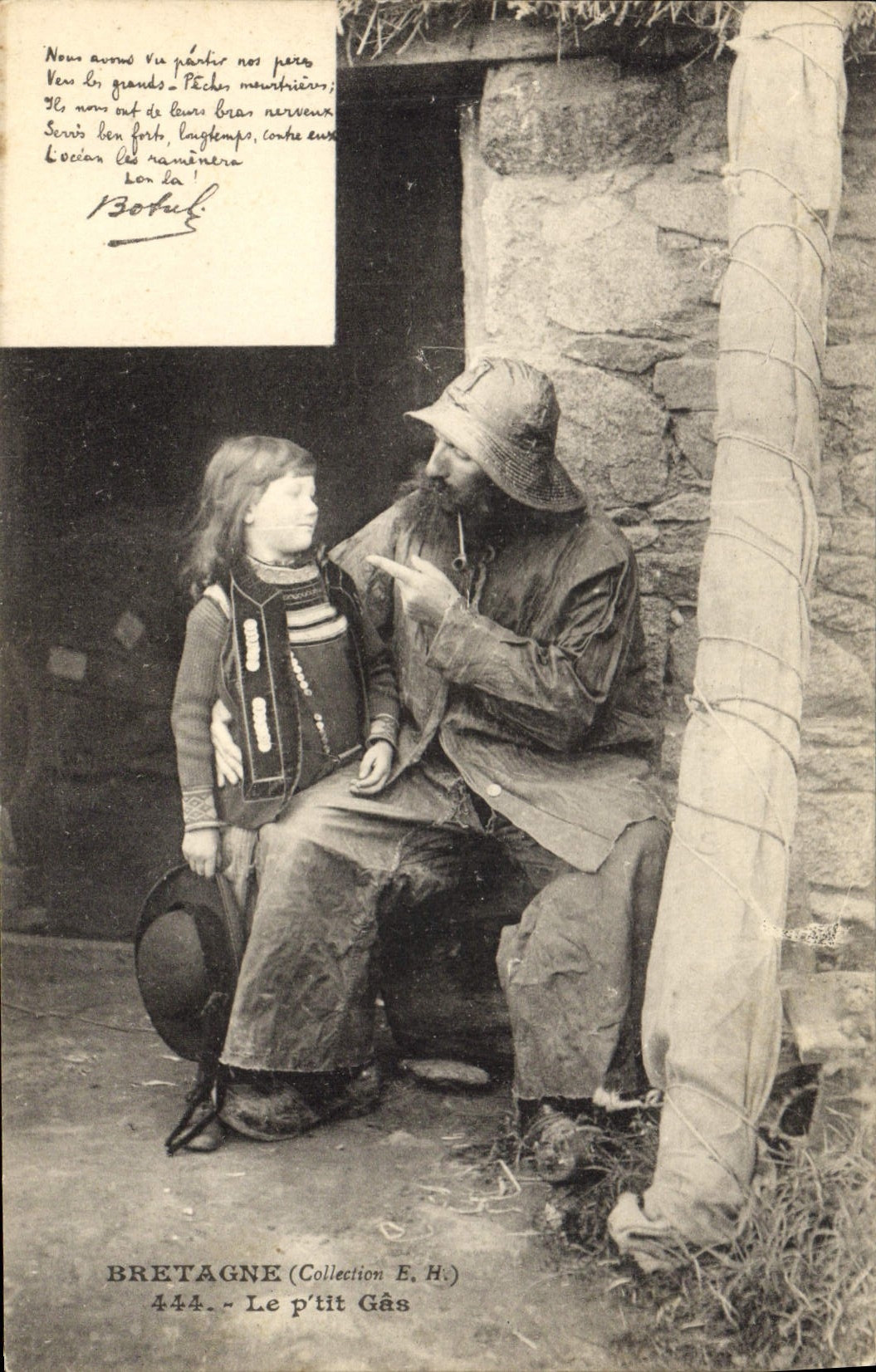 CPA Folklore Botrel Bretagne Le p'tit Gas Marin Pecheur 
