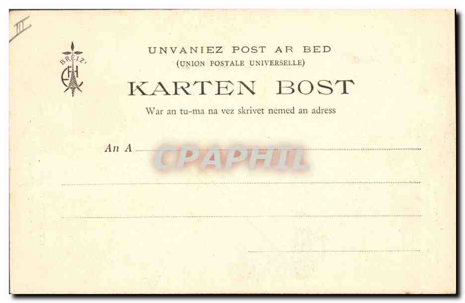 CPA Folklore Botrel Bretagne Le p'tit Gas Marin Pecheur  — Verso