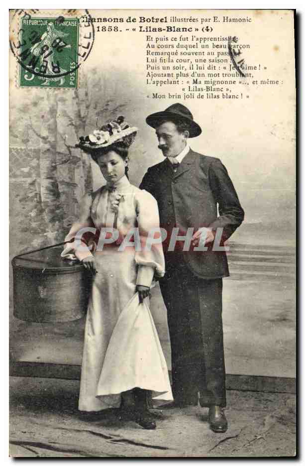 CPA Folklore Botrel Lilas Blanc 